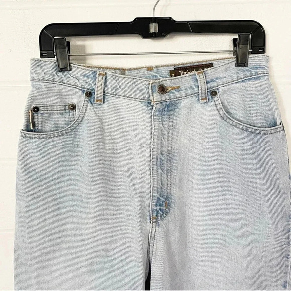 Rare⭐️ Vintage 90’s Timberland Women’s High Waist Raw Hem Baggy Jeans Waist 30” - Picture 2 of 12